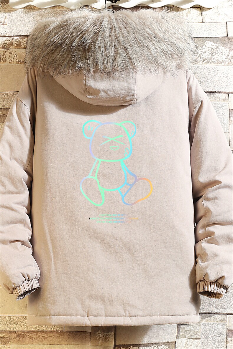 MM48139-P130冬季大毛领棉衣男士大码加厚棉袄男棉服砖墙挂拍,男装棉衣,电商A040A