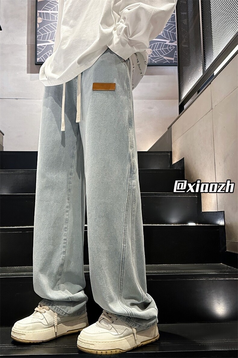 XZ616秋季重磅设计感贴标分割休闲牛仔长裤TY1010特P65控78,男装休闲裤,星座512A（原616）