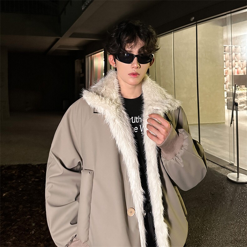405A美式高街大毛领短款棉衣座山雕棉服MY25811-特批90控178,男装棉衣,星座405A