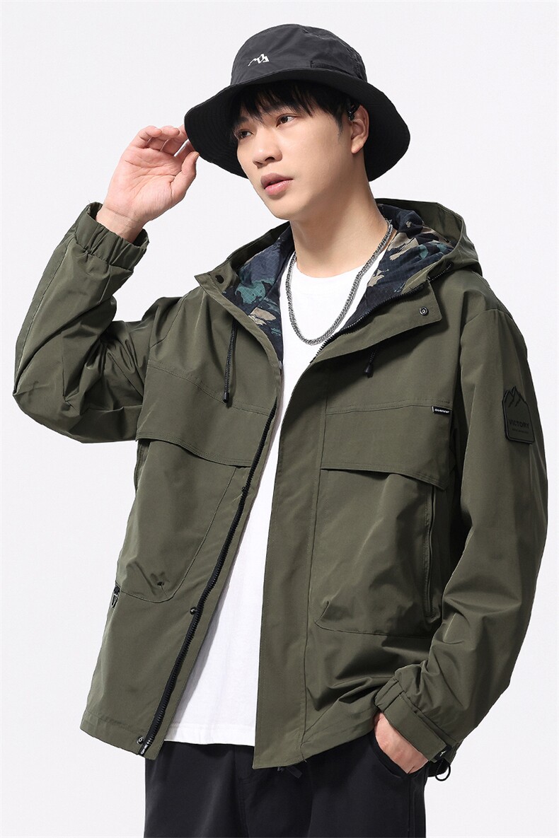 秋季速干工装夹克潮牌连帽户外登上外套男女款F0918-P100控199,男装夹克,电商D215