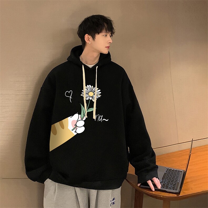 纯棉连帽卫衣男大码运动帽衫宽松薄WY2265-P35,男装卫衣,电商A040