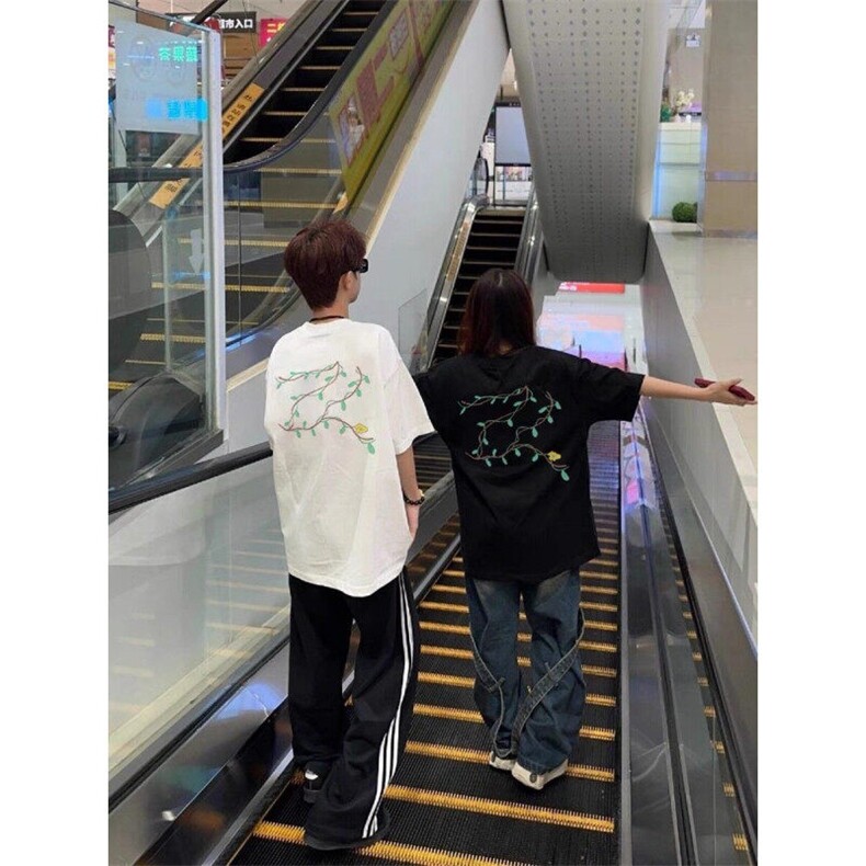 夏季新款港风美式刺绣设计感套头圆领短袖T恤男女ZX467-P33,男装T恤,星座313A(原308A-2)