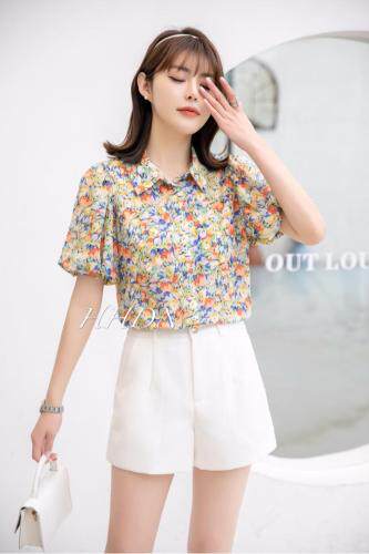 【现货】夏季新款短袖雪纺小衫，女装，红火丹妮