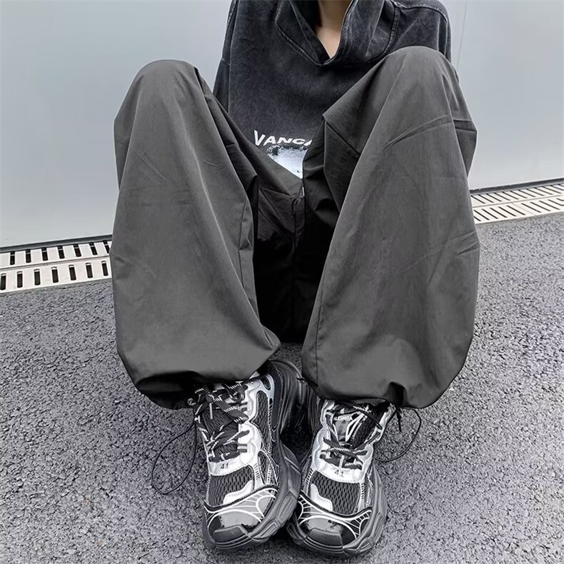 休闲裤男韩版潮流高街帅气束脚裤2024春季ins宽松长裤K4859-P43,男装休闲裤,星座412-2