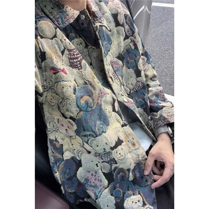 春季新款潮流百搭休闲外套男士痞帅时尚小熊刺绣翻领上衣XXF033图片