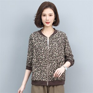 春季新款女装花色时尚短外套 修身显瘦百搭款图片