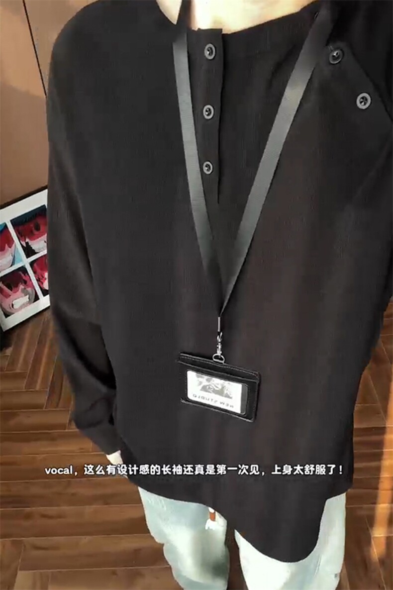 2026春季新款港风切片大码圆领长袖T恤M-5XHT26035-特P30,男装T恤,电商A022