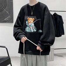 圆领卫衣男大码加厚加绒长袖t恤男S6251-P28加绒款-P33，男装卫衣，电商A040