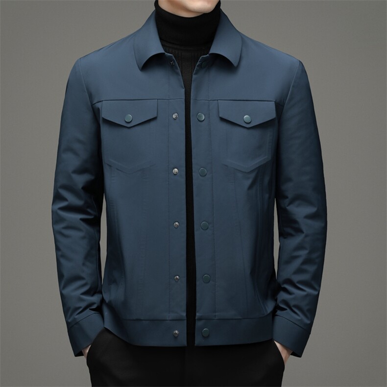 新款冬季鹅绒羽绒服男士休闲翻领中青年外套夹克SNNYR82013-P165，男装羽绒服，电商B212（原钱塘6029）