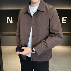 外套男款秋季2025新款翻领简约休闲百搭夹克C317-85216-P105，男装夹克，电商C317
