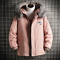 MM48239-P130冬季大毛领棉衣男士大码加厚棉袄男棉服网格，男装棉衣，电商A040A