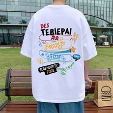 T680P26夏季新品港风高街美式短袖T恤宽松ins重磅纯棉体恤，男装T恤，星座304A