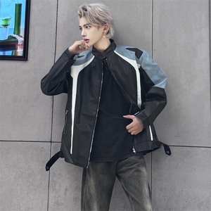（ 盗图必投）赛车服皮衣夹克立领PU机车服外套男2617-P80图片
