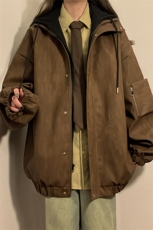 秋季皮衣美式潮牌青少年百搭夹克情侣春装外套XZ102B-1-JK2562P95，男装皮衣，星座102B-1