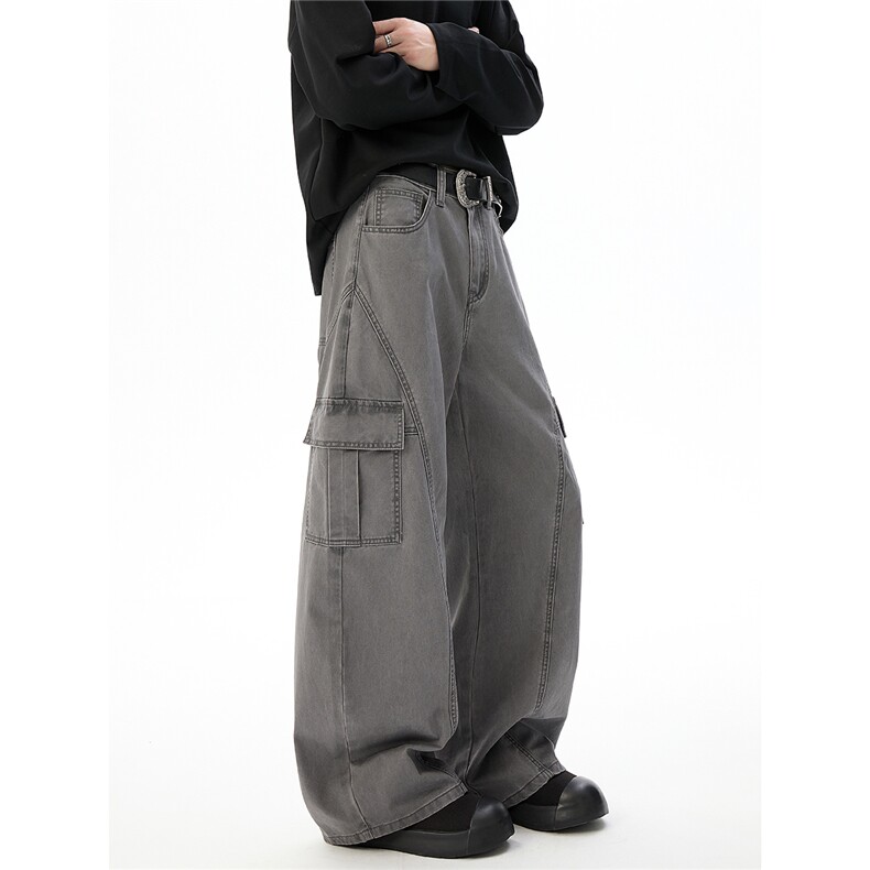 6155秋冬版型洗褪高质量弯刀100棉拼接工装休闲裤(P65X108)2,男装休闲裤,电商C315