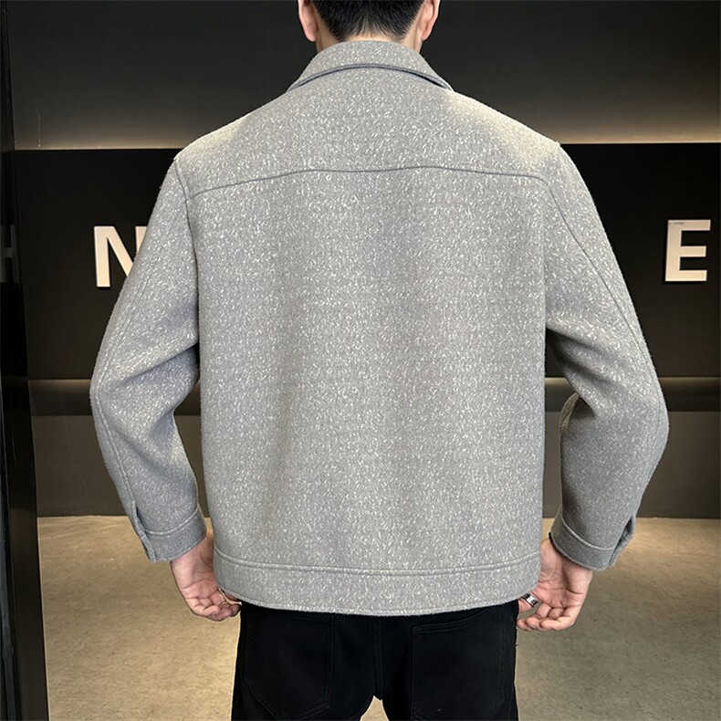 含羊毛短款呢大衣外套秋冬男装夹克C317-ML798-P178,男装夹克,电商C317
