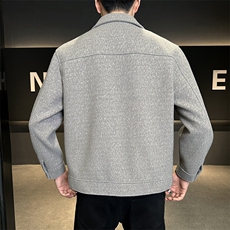 含羊毛短款呢大衣外套秋冬男装夹克C317-ML798-P178，男装夹克，电商C317