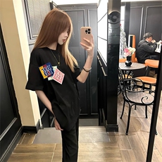万针全刺绣工艺抖音得物高品质260克重磅纯棉双纱美式高街短袖T恤，男装T恤，电商A486-1