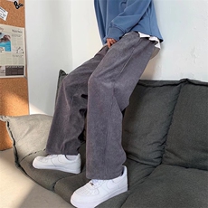 灯芯绒裤子男春秋潮牌宽松直筒休闲裤港风阔腿裤K922-P35加绒43，男装卫衣，星座1008-1