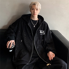 满天星开衫连帽卫衣男女春秋季两片拉链款夹克外套JK203-P78，男装夹克，电商C307