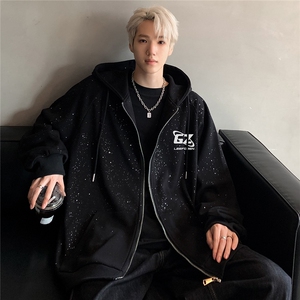 满天星开衫连帽卫衣男女春秋季两片拉链款夹克外套JK203-P78图片