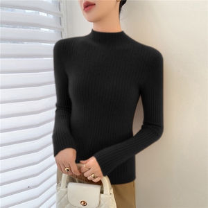 亲肤软糯~正品baby小山羊绒衫女修身半高领秋冬针织打底无缝毛衣图片
