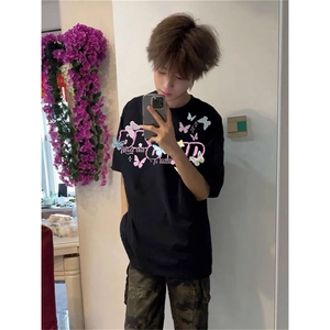万针全刺绣工艺抖音得物高品质260克重磅纯棉双纱美式高街短袖T恤图片