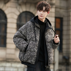 新款冬季连帽羽绒服男短款90白鸭绒加厚外套2799P480图片