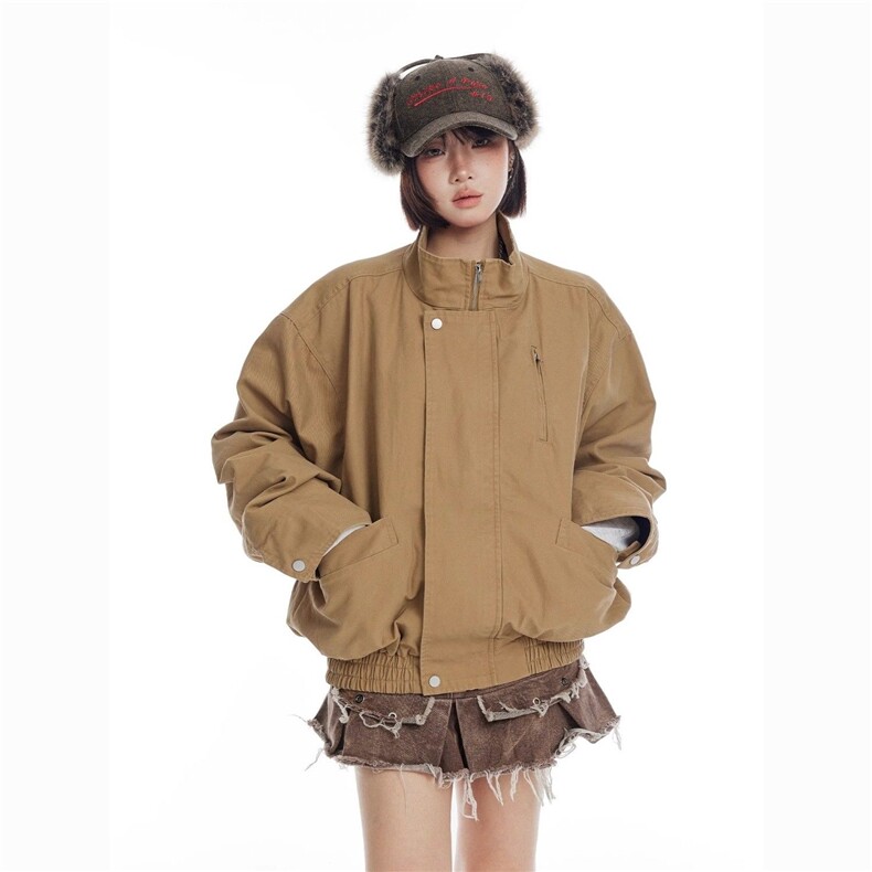 GENIOLAMODE美式巴恩风boxy短款工装棉服外套男冬季加绒加厚棉衣,男装夹克,星座617A-2