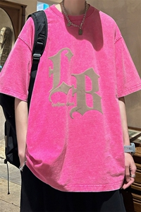 ！2023夏季水洗学生男士短袖T恤纯棉潮牌发泡半袖XT101P35图片