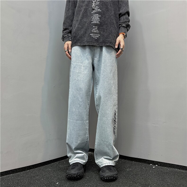 k1030-p45-控68M-5xl港风高阶黄泥黑暗宽松大码牛仔裤,男装牛仔裤,星座116