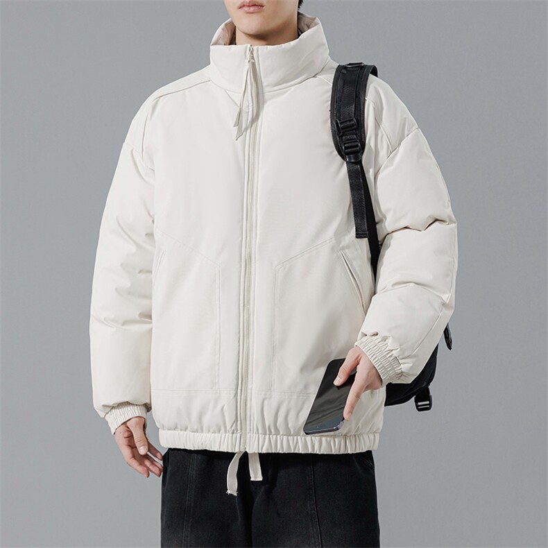 现货冬季美式休闲加厚雪山外套夹克立领纯色三防户外工装棉服,男装夹克,电商A486