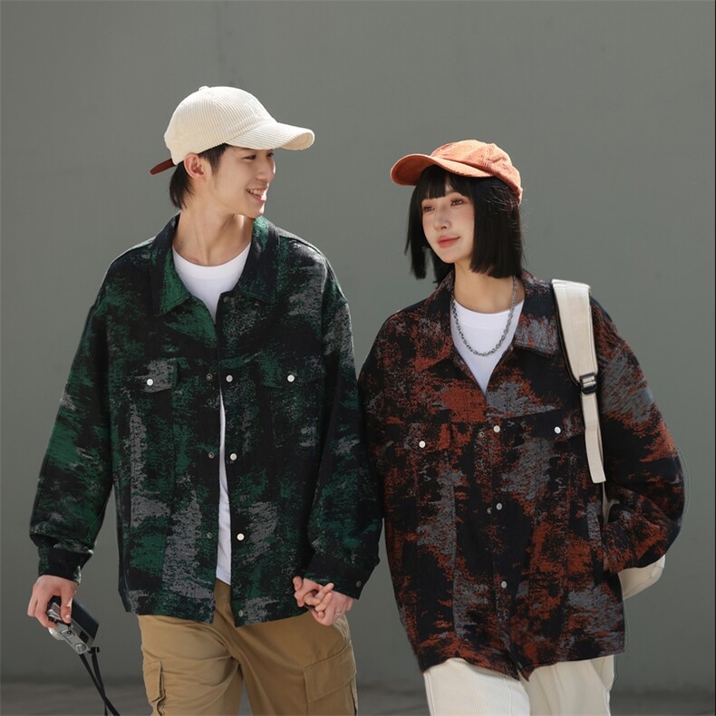 高街小众设计感外套夹克潮流复古撞色翻领外套JK3937P115，男装夹克，电商A400（原B301）