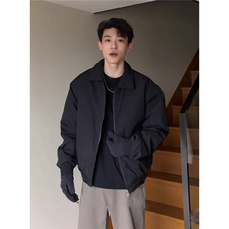 cleanfit黑色厚外套男秋冬飞行夹克棉服美式复古加厚保暖棉衣棉袄,男装夹克,星座506A