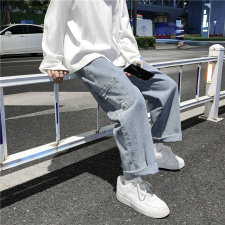 春秋直筒牛仔裤男潮流韩版百搭宽松中性休闲裤子1008-1-KZ367-P40,男装牛仔裤,星座1008-1