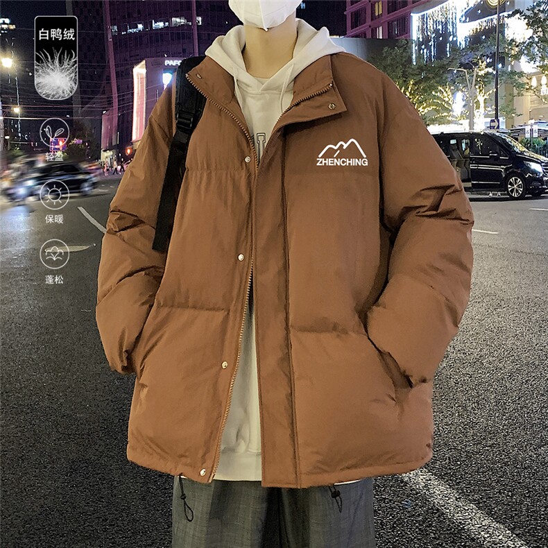 港风冬季新款立领白鸭绒羽绒服男潮宽松印花YR6185P195控258,男装羽绒服,电商A268A