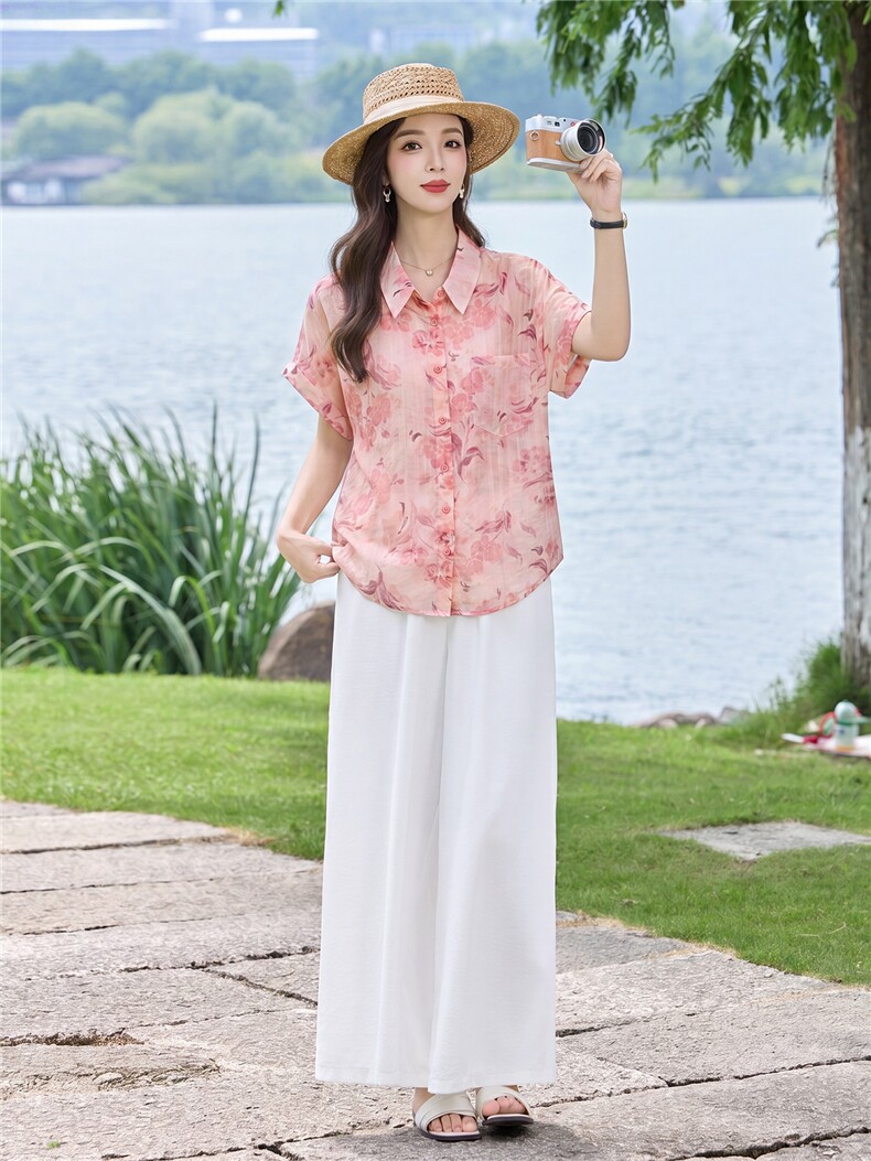 现货！2026年夏季时尚简约大方气质优雅宽松休闲两件套裤套装女,女装套装/套裙,衣之秀