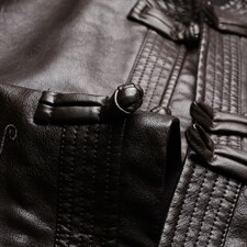 MJ-7001秋季男士休闲立领皮夹克中老年爸爸装唐装PU皮外套P110，男装皮衣，电商B360