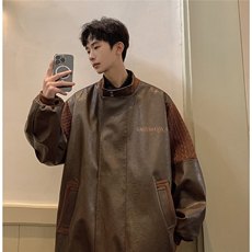 港风模特肩膀民族风大码M-5XL夹克男情侣皮衣外套JK8756P110控149，男装民族服装，星座227-7