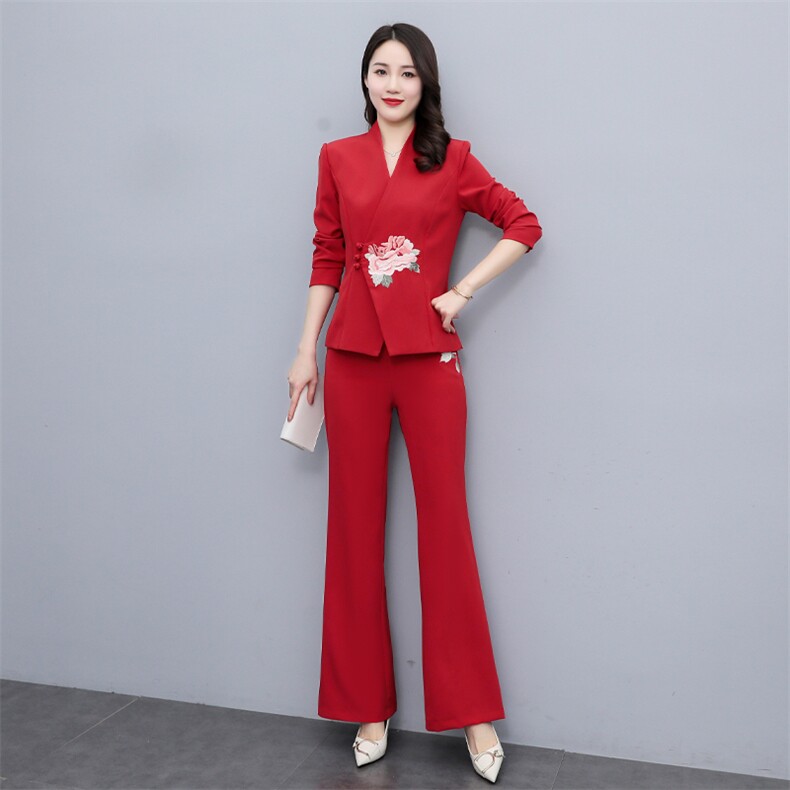 时尚潮流女装套装春季新款修身显瘦职业装气质优雅两件套,女装套装/套裙,红依一坊