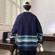 84868-P65秋冬新款休闲毛衣男长袖针织衫港风宽松打底衫，男装针织衫/毛衣，电商D310B