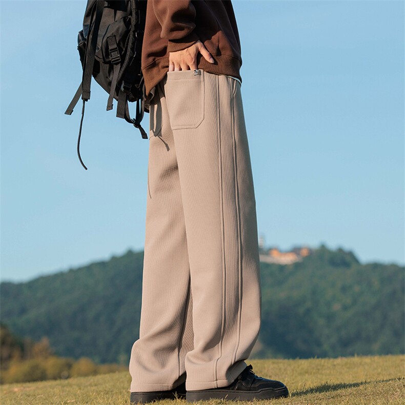 加绒加厚华夫格运动卫裤男加厚休闲裤子秋冬款Z9868-P40/加绒P50,男装休闲裤,星座509
