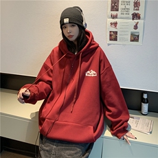 eq174中性风发泡印连帽套头卫衣男女情侣装秋装外套2024新款，男装卫衣，电商C306-1