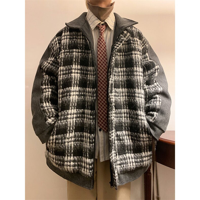 痞帅棉衣毛呢外套加厚夹克棉袄港风棉服日系1016-1W87P128K158,男装棉衣,星座1016-1（原电商B408-1）