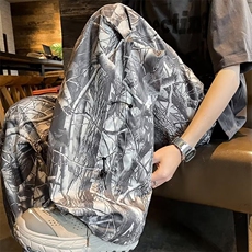 树脂树叶迷彩机能褶皱伞兵工装裤街头复古宽松直筒休闲裤KZ129，男装休闲裤，星座1116A-1（原606A）
