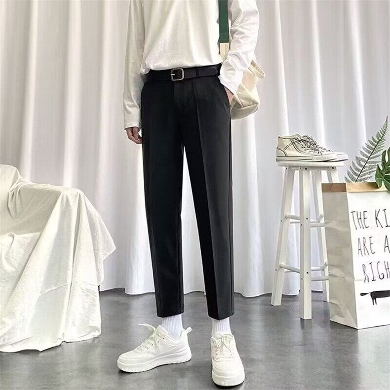 2026新款九分休闲裤子男士夏季超薄款小个子修身西裤透气速干,男装西裤,星座410-7