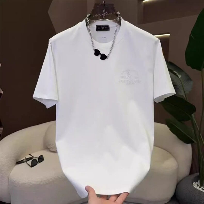 欧货潮牌男士短袖t恤宽松休闲上衣青年夏季衣服高级感刺绣体恤男,男装T恤,电商B212（原钱塘6029）