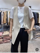 2021秋季新款时尚背后开叉宽松显瘦百分百羊毛双面呢马甲，女装马甲，L·H·X