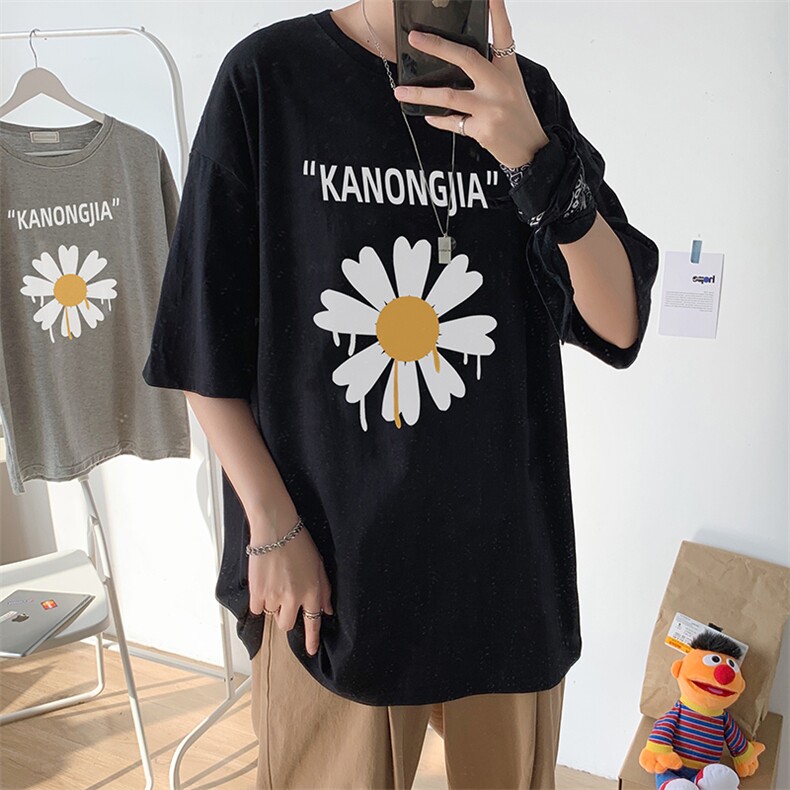 大货夏款小雏菊印花短袖男圆领短袖T恤潮T恤衫T3028,男装T恤,星座1013-1