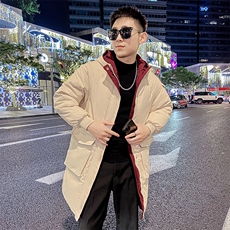 社会小伙中长裤男棉衣加厚连帽冬季棉服潮款棉袄A266-WMY2112-P85，男装棉衣，电商A266